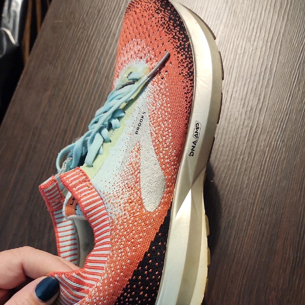 Brooks Women's Athletic Shoes - Coral and Light Blue - Picture 4 of 8